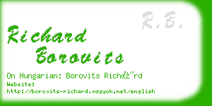 richard borovits business card